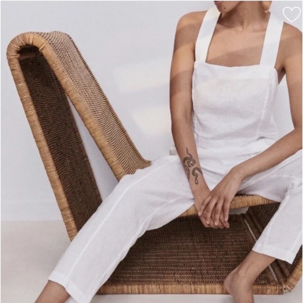Lunya linen pants white cream pockets luxury pants